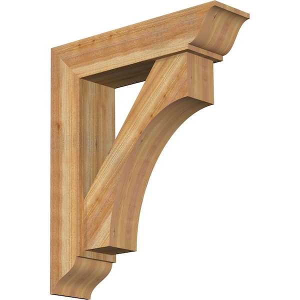Ekena Millwork Westlake Traditional Rough Sawn Bracket w/ Offset Brace, Western Red Cedar, 8"W x 32"D x 38"H BKT0806X32X38WTL01RWR - main
